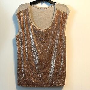 Sequin front Wedge top